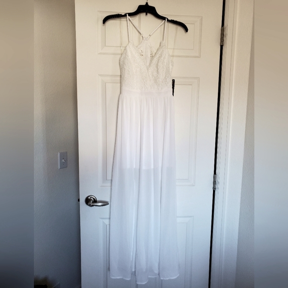NWT No Boundaries Crochet White Maxi Dress size small - Picture 4 of 13